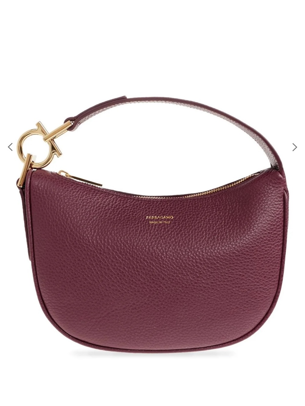Salvatore Ferragamo plum top handle Pebbled Leather mini Bag with Gold Hardware